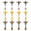 12Pcs 3 Colors Alloy Coffee Tea Spoon & Bee Pendants PALLOY-GA00013-1