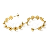 304 Stainless Steel Flower Stud Earrings EJEW-K290-01G-2