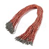 2MM Braided Round Polycotton Cord Necklace Making with Alloy Lobster Claws Clasps and Iron End Chains NJEW-Q031-01D-1