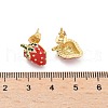 Brass Enamel Stud Earrings EJEW-Q017-04G-5