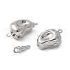 Rack Plating Brass Micro Pave Clear Cubic Zirconia Box Clasps KK-U052-18P-2