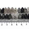 Natural Black Rutilated Quartz Beads Strands G-D091-A22-5