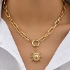 Sun Alloy Pendant Paperclip Chain Necklaces for Women FS-WG180B3-01-3