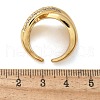 Brass Micro Pave Cubic Zirconia Cuff Finger Rings RJEW-C120-26G-5