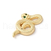 Brass Pave Clear Cubic Zirconia Pendants KK-V016-16G-2