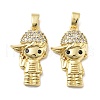 Boy Brass Micro Pave Cubic Zirconia Pendants KK-M325-15A-G-1