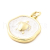 Ocean Theme Brass Enamel Pendants KK-Q029-01A-G-2