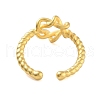 Matte Brass Star Open Cuff Rings for Women RJEW-L120-007G-3