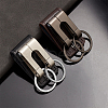 ANATTASOUL 2Pcs 2 Colors Men Cowhide Leather Belt Loop Keychain KEYC-AN0001-01-7