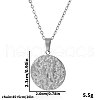 Stainless Steel Textured Disc Pendant Necklaces for Women SG4453-1-2