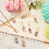 14Pcs 7 Style Alloy Enamel Cat Charm Locking Stitch Marker HJEW-PH01567-4