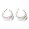 Resin Round Stud Earrings with 316 Stainless Steel Pins EJEW-D056-05P-1