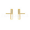Rectangle S925 Sterling Silver Stud Earrings KX7228-1-1