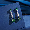 925 Sterling Silver Cubic Zirconia Stud Earrings EJEW-L294-007P-5