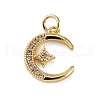 Brass Micro Pave Clear Cubic Zirconia Pendants KK-WH0035-69-1