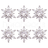Fingerinspire 6Pcs 1-Hole Brass with Cubic Zirconia Shank Buttons FIND-FG0003-27A-1