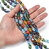 Oval Handmade Millefiori Glass Beads Strands LK-R004-84-4