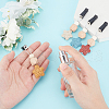 6Pcs 6 Colors Star Wood & Lava Rock Felt Car Air Vent Clips HJEW-DR00042-5