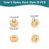 Unicraftale 40Pcs 2 Style 304 Stainless Steel Beads STAS-UN0056-05-3