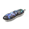 304 Stainless Steel Pave Natural Paua Shell Pendants STAS-Z125-01C-P-2