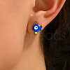 Fashionable Blue Heart Earrings with Gold Plating for Women. TI4912-1