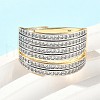 Brass Micro Pave Cubic Zirconia Rings RJEW-D307-04G-A-4