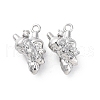 Brass Crystal Rhinestone Pendants KK-E793-08P-1