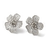 Rack Plating Brass Clear Cubic Zirconia Stud Earrings EJEW-U012-03P-1
