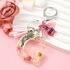 Resin & Acrylic & Faux Suede Tassel Keychain KEYC-YW00125-07-1