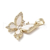 Brass Micro Pave Clear Cubic Zirconia Pendants KK-M275-09G-2