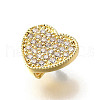 Brass Micro Pave Cubic Zirconia Charms KK-R222-01G-03-2