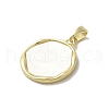 Brass Pave Shell Pendants KK-I708-13B-G-2