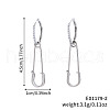 Geometric Paperclip Brass Clear Cubic Zirconia Brooch Hoop Earrings DO3994-2-1