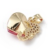 Real 18K Gold Plated Rack Plating Brass Micro Pave Cubic Zirconia Pendants KK-C015-02G-11-3