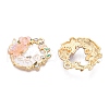 Rack Plating Alloy Enamel Pendants ENAM-N056-372KCG-01-2