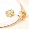 Brass Micro Pave Clear Cubic Zirconia Cuff Earrings EJEW-F370-07G-5
