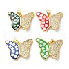 Brass Micro Pave Cubic Zirconia Pendants KK-K385-049G-1