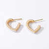 Elegant and Versatile Heart Brass Stud Earrings BC8387-2