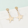304 Stainless Steel Dangle Stud Earrings EJEW-Z089-13G-2