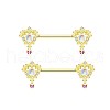 Brass Rhinestone Nipple Rings WG50E44-01-1