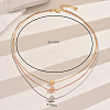 Chic European Style Brass & Iron Round Bead Snake Chain 3 Layer Necklaces for Parties and Shopping US2985-3
