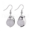 Natural & Synthetic Gemstone Dolphin Dangle Earrings with Crystal Rhinestone EJEW-A092-20P-3