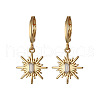 Sun Brass Micro Pave Clear Cubic Zirconia Pendant Necklaces & Hoop Earrings Sets FS-WG1EB67-01-5