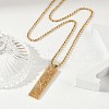 304 Stainless Steel Clear Cubic Zirconia Rectangle Constellation Pendant Necklaces for Women Men NJEW-S435-01G-F-3