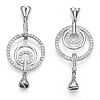 Brass Micro Pave Clear Cubic Zirconia Fold Over Clasps KK-P223-43-3