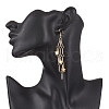 Brass Bar Link Chain with Star Dangel Earrings EJEW-JE06458-01-2