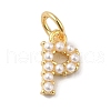 Rack Plating Brass with ABS Plastic Imitation Pearl Charms KK-B092-30P-G-1