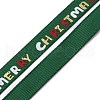 6 Rolls 6 Styles Christmas Hot Stamping Polyester Ribbons OCOR-D013-01-4