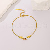 Double Fish 304 Stainless Steel Link Anklets for Women FS-WG2E8EF-01-3