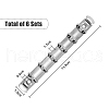 SUPERFINDINGS Steel 6 Ring Loose Leaf Book Binder Hinged Clamp DIY-FH0005-36-2